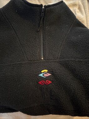 Rip Curl Black Fleece Pullover with Multicolor Logo